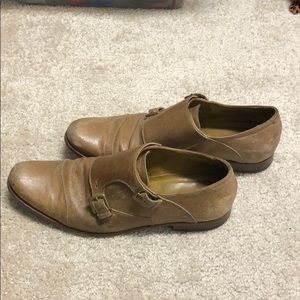 Billy Reid tan double monk dress shoe